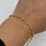 Pulso Tipo Militar 1.9gr / 17.5cm / Bolas Diamantadas 3mm Oro Amarillo 18k - Image 3