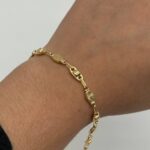 Pulso Rustico 4.7gr / 21cm Diamantado Oro Amarillo 18k - Image 3