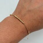 Pulso Espiga Tipo Militar 1.8gr / 18cm / Bolas Diamantadas 3mm Oro Amarillo 18k - Image 3