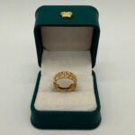 Anillo Espiga 4gr / Talla 5 3/4 Circones Blancos Oro Amarillo 18k - Image 3