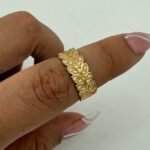 Anillo Espiga 4gr / Talla 5 3/4 Circones Blancos Oro Amarillo 18k - Image 2