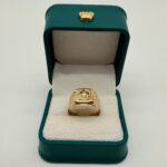 Anillo Sello Caballo Herradura 3.1gr / 10 1/2 Texturizado Oro Amarillo 18k - Image 3