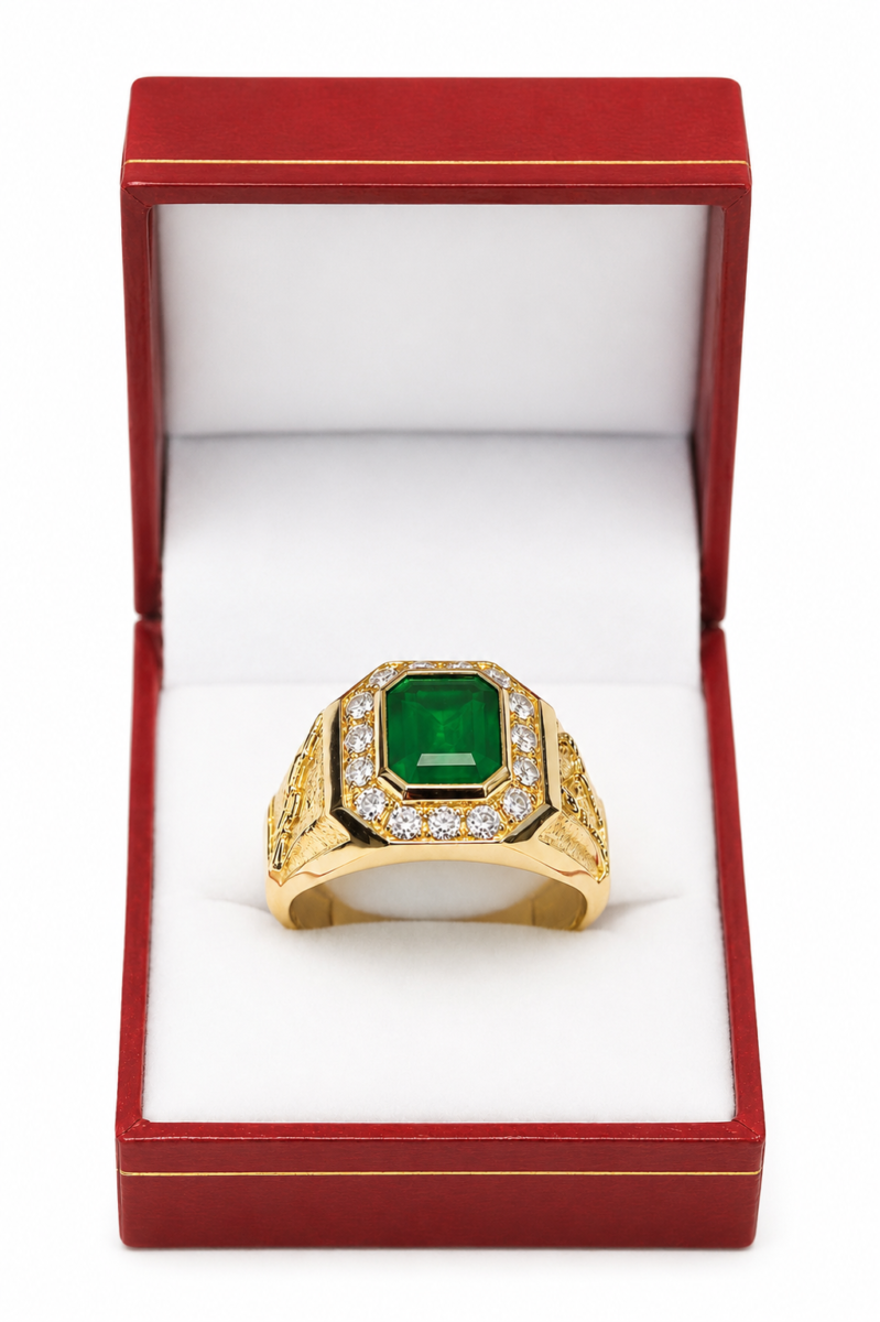 Anillo Esmeralda Premium Oro 18K y Esmeralda — Fabricación Exclusiva